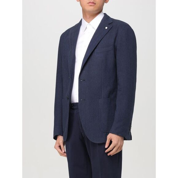 Luigi Bianchi Jacket Men Blue - Picture 3 of 4